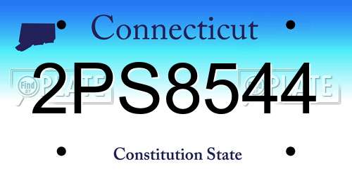 2PS8544 Connecticut License Plate