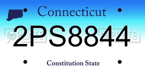 2PS8844 Connecticut License Plate