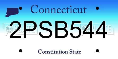 2PSB544 Connecticut License Plate