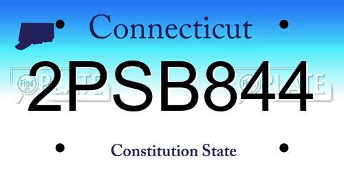 2PSB844 Connecticut License Plate