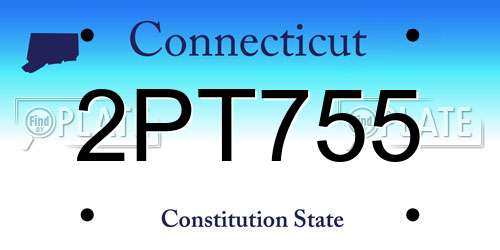 2PT755 Connecticut License Plate