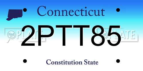 2PTT85 Connecticut License Plate