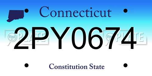 2PY0674 Connecticut License Plate