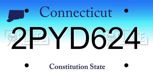 2PYD624 Connecticut License Plate