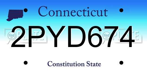 2PYD674 Connecticut License Plate