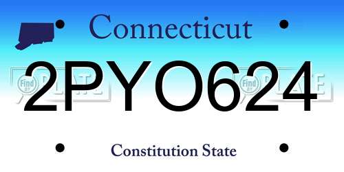 2PYO624 Connecticut License Plate