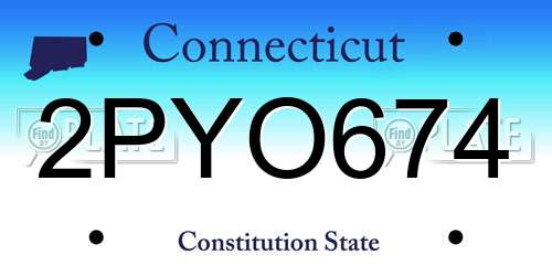 2PYO674 Connecticut License Plate