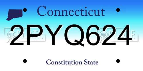 2PYQ624 Connecticut License Plate