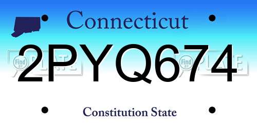2PYQ674 Connecticut License Plate