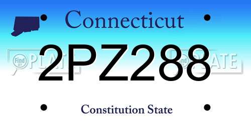 2PZ288 Connecticut License Plate