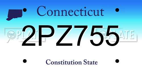 2PZ755 Connecticut License Plate