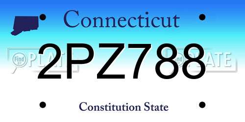 2PZ788 Connecticut License Plate