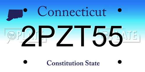 2PZT55 Connecticut License Plate