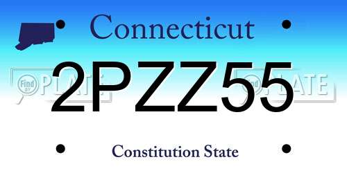 2PZZ55 Connecticut License Plate
