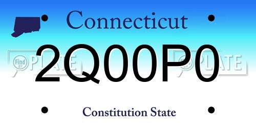 2Q00P0 Connecticut License Plate