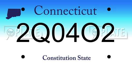 2Q04O2 Connecticut License Plate