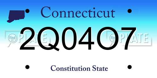 2Q04O7 Connecticut License Plate
