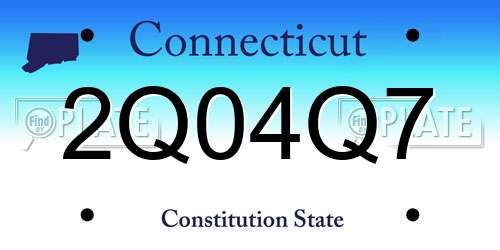2Q04Q7 Connecticut License Plate