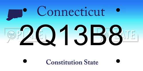2Q13B8 Connecticut License Plate