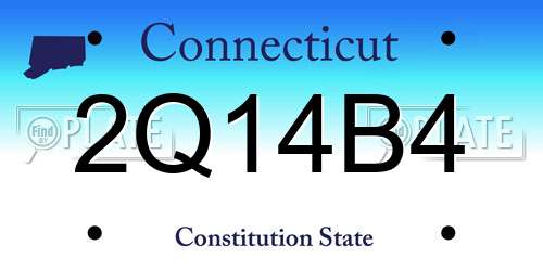 2Q14B4 Connecticut License Plate