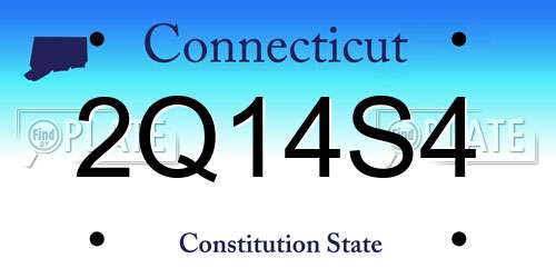 2Q14S4 Connecticut License Plate