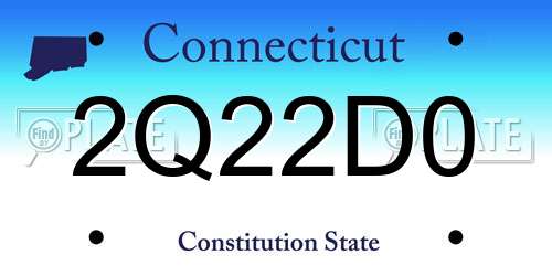 2Q22D0 Connecticut License Plate