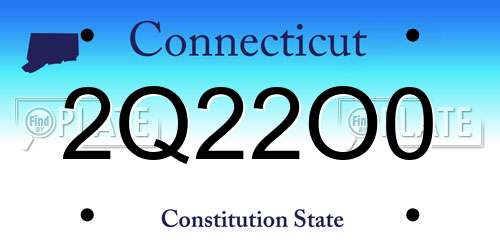 2Q22O0 Connecticut License Plate