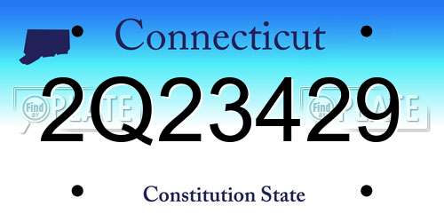 2Q23429 Connecticut License Plate