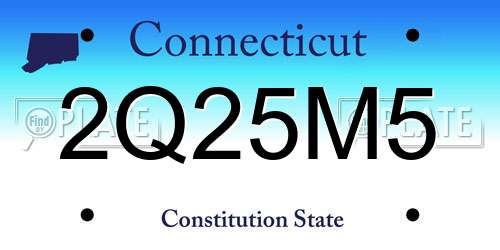 2Q25M5 Connecticut License Plate