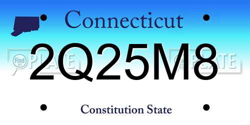 2Q25M8 Connecticut License Plate