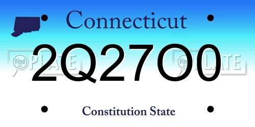 2Q27O0 Connecticut License Plate