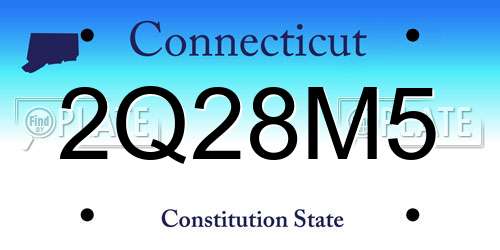 2Q28M5 Connecticut License Plate