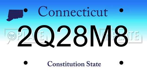 2Q28M8 Connecticut License Plate