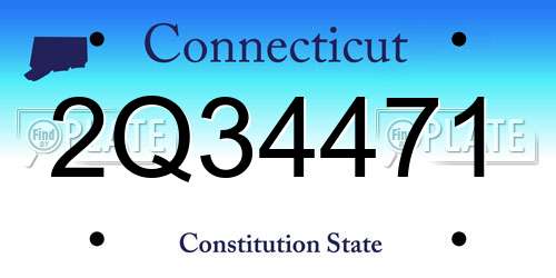 2Q34471 Connecticut License Plate