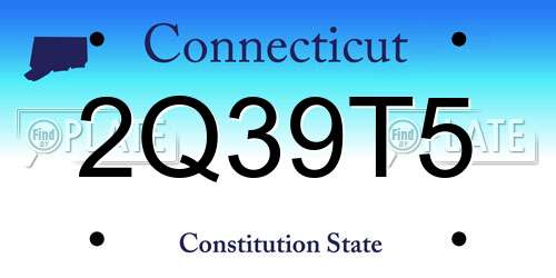 2Q39T5 Connecticut License Plate