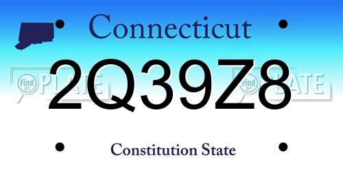 2Q39Z8 Connecticut License Plate