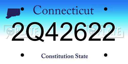2Q42622 Connecticut License Plate