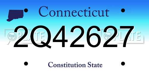 2Q42627 Connecticut License Plate