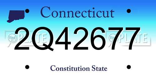 2Q42677 Connecticut License Plate