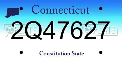 2Q47627 Connecticut License Plate