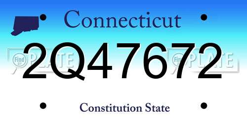2Q47672 Connecticut License Plate
