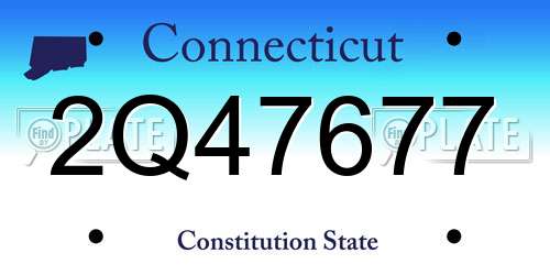 2Q47677 Connecticut License Plate