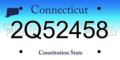 2Q52458 Connecticut License Plate
