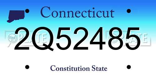 2Q52485 Connecticut License Plate