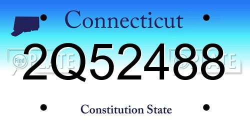 2Q52488 Connecticut License Plate
