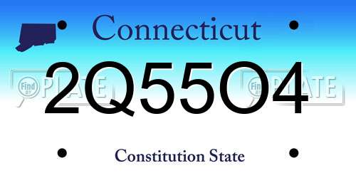 2Q55O4 Connecticut License Plate