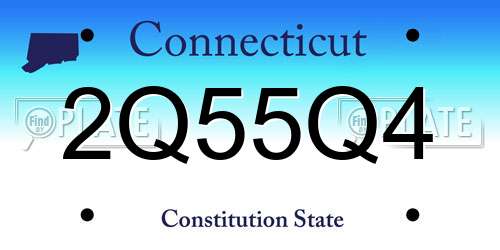 2Q55Q4 Connecticut License Plate