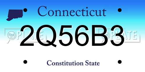 2Q56B3 Connecticut License Plate