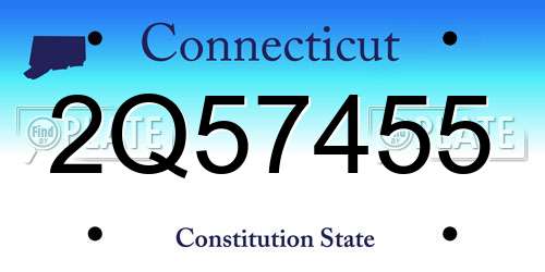2Q57455 Connecticut License Plate