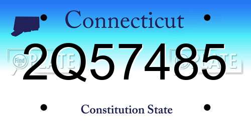 2Q57485 Connecticut License Plate